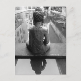 Postal blanco y negro de la foto del arte de Buda