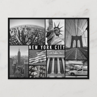 Postal blanco y negro de nueva york