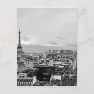Postal Blanco y negro: Torre Eiffel, París, Francia