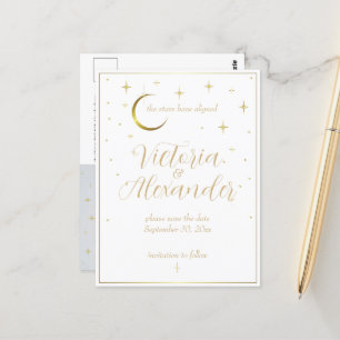 Postal Blanco y oro Moderno fecha mínima para guardar cel