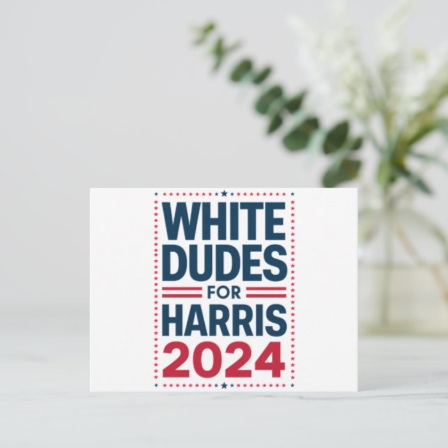Postal Blancos Para Harris-2024 (Anverso de pie)