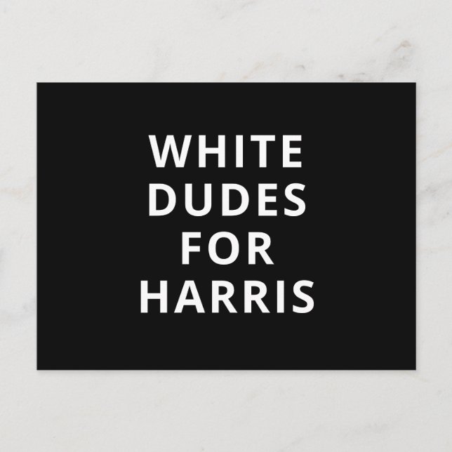 Postal Blancos para Harris minimalista texto negro (Anverso)