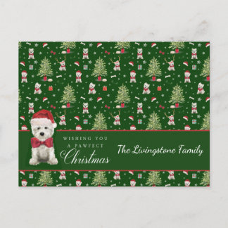Postal Blancos Westie Navidad Caprichoso