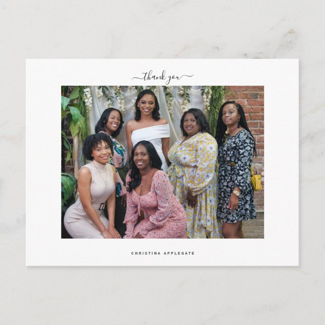 Postal Blank Bridal Shower Foto Gracias (Anverso)