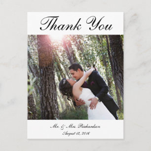 Postal Blank - Vert. Foto De Boda Personalizada De B&W Gr