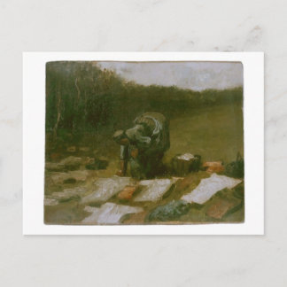 Postal Blanqueo de mujeres campesinas, Vincent van Gogh
