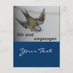 Postal Blaumeise-umzug-postkarte
