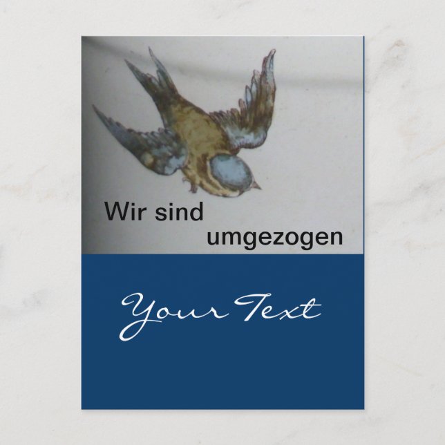 Postal Blaumeise-umzug-postkarte (Anverso)