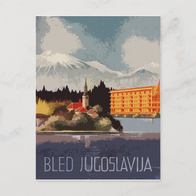 Postal Bled, Yugoslavia, Croacia, viaje vintage (Anverso)