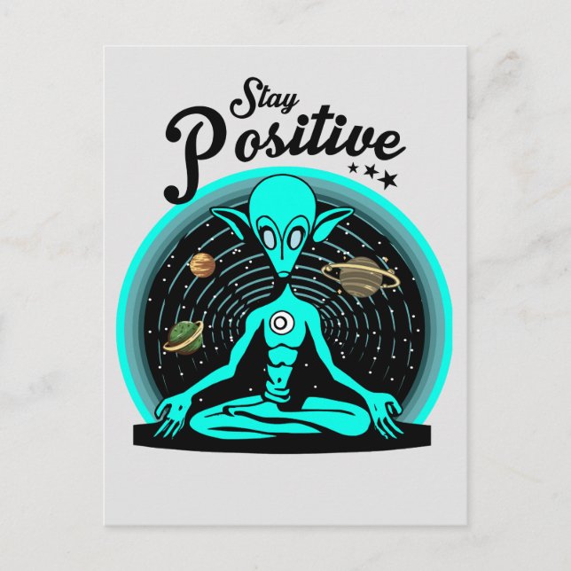 Postal Bleib Positiv Alien (Anverso)