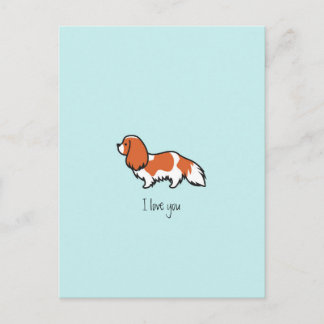 Postal Blenheim Cavalier minimalista King Charles Spaniel