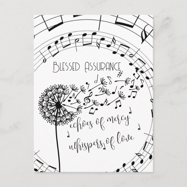 Postal Blessed Assurance Hymn Christian (Anverso)