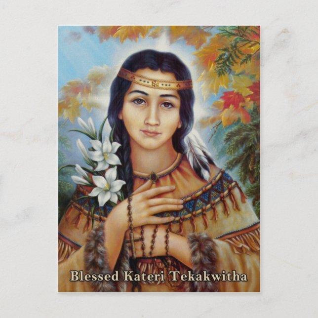 Postal Blessed Kateri Tekakwitha (Anverso)