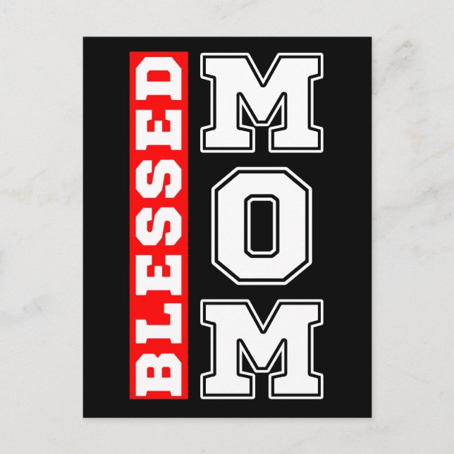 Postal Blessed Mom Typography Día de la Madre (Anverso)