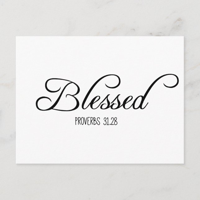 Postal Blessed Proverbs 31 Bible Verse (Anverso)