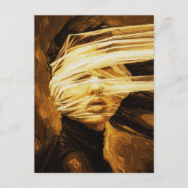 Postal Blindfolded Woman – Surreal Oil Art