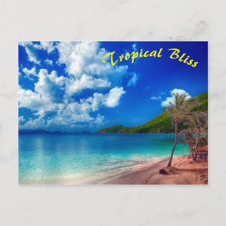 Postal Bliss Tropical Island Deep Blue