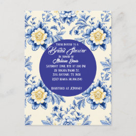 Postal Blissful Chinoiserie Bridal Shower Invitation