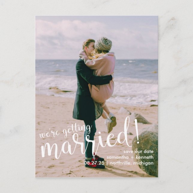 Postal Blissful News Wedding Salva la fecha (Anverso)