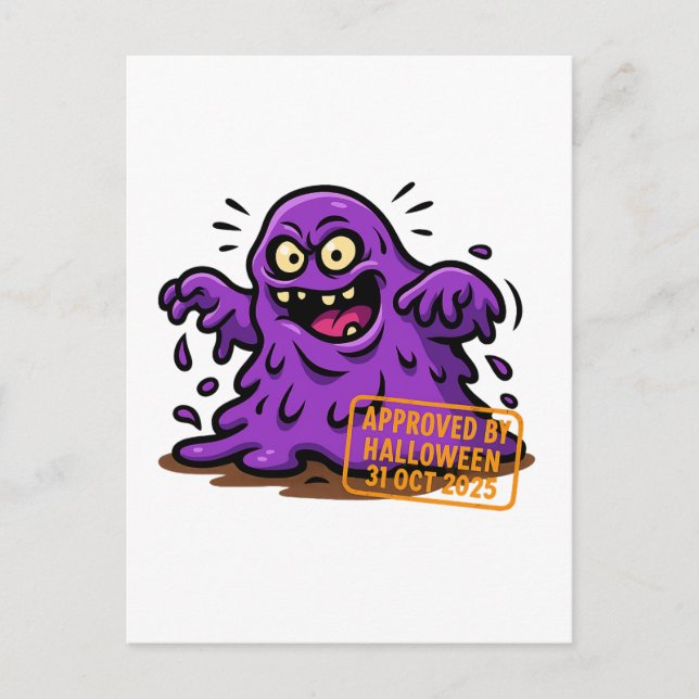 Postal Blob personalizado - Aprobado en Halloween (Anverso)