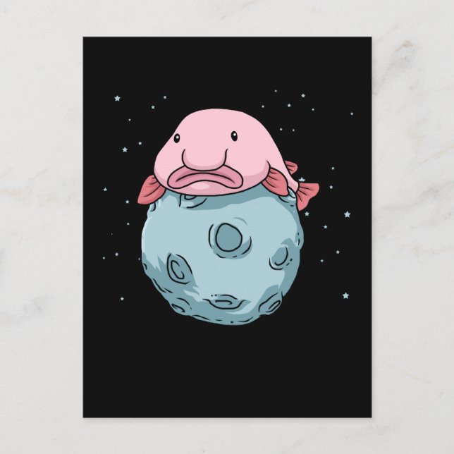 Postal Blobfish Moon Astronauta Gift Kids Blobfish (Anverso)