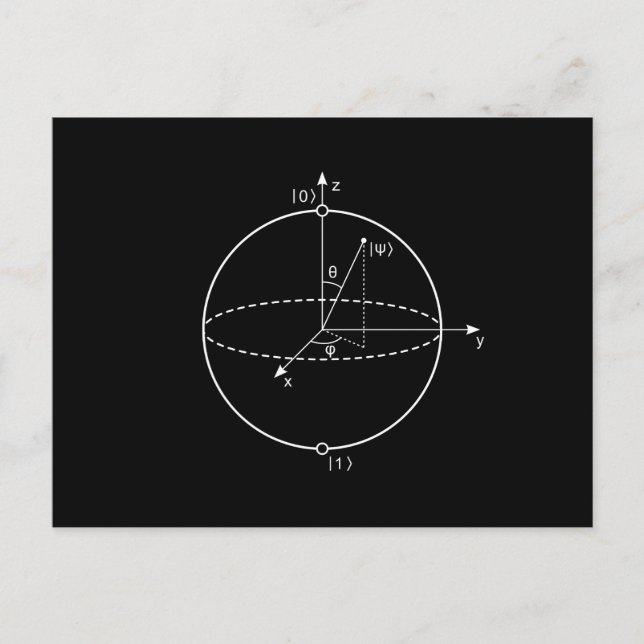 Postal Bloch Sphere | Física/Matemáticas de bits cuántico (Anverso)