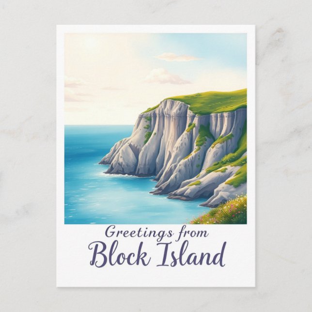 Postal Block Island, Rhode Island – Acantilados de la Isl (Anverso)