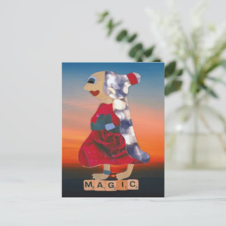 Postal Bloemen roos vrouw in sunset the sky is the limit 