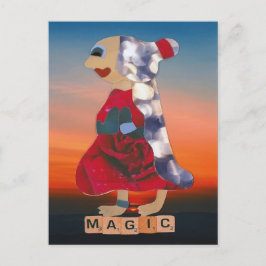 Postal Bloemen roos vrouw in sunset the sky is the limit 