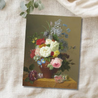 Bloemers Rosas y flores silvestres en una Terracot