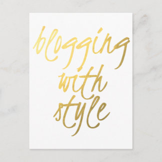 Postal Blogueo con estilo - Guión dorado