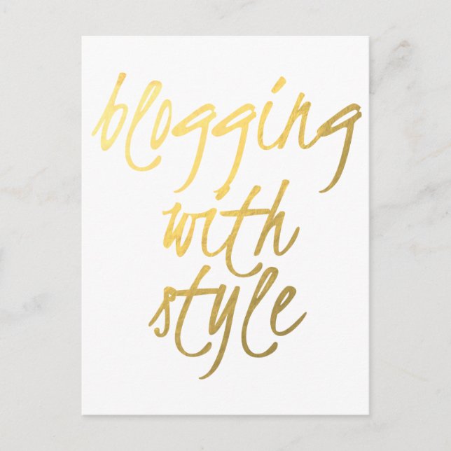 Postal Blogueo con estilo - Guión dorado (Anverso)