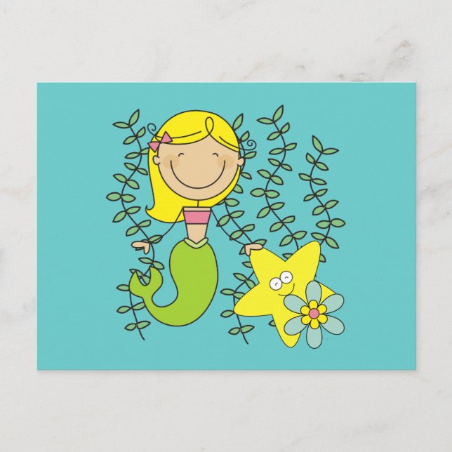 Postal Blond Mermaid (Anverso)