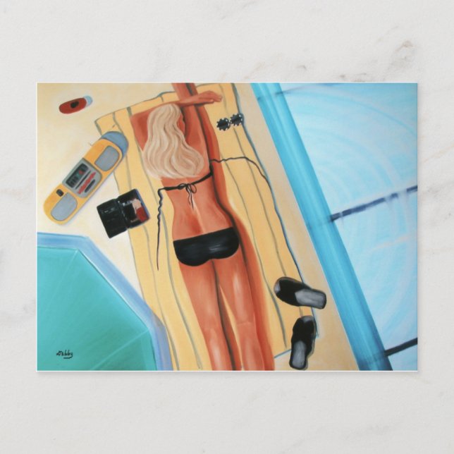 Postal Blonde en negro (Anverso)