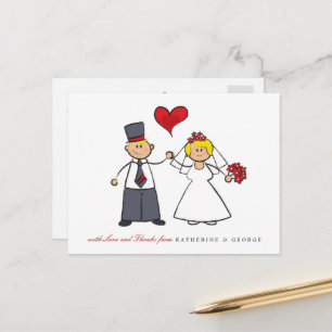 Postal Blonde Personalizado Pareja Sr. y Sra. Boda Gracia