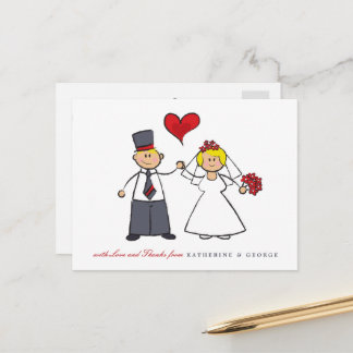 Postal Blonde Personalizado Pareja Sr. y Sra. Boda Gracia