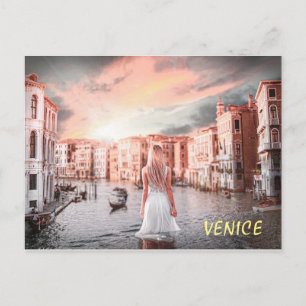 Postal Blondie En La Venecia Romántica