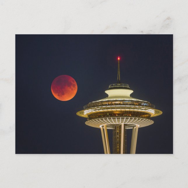 Postal Blood Moon | Seattle Space Needle (Anverso)