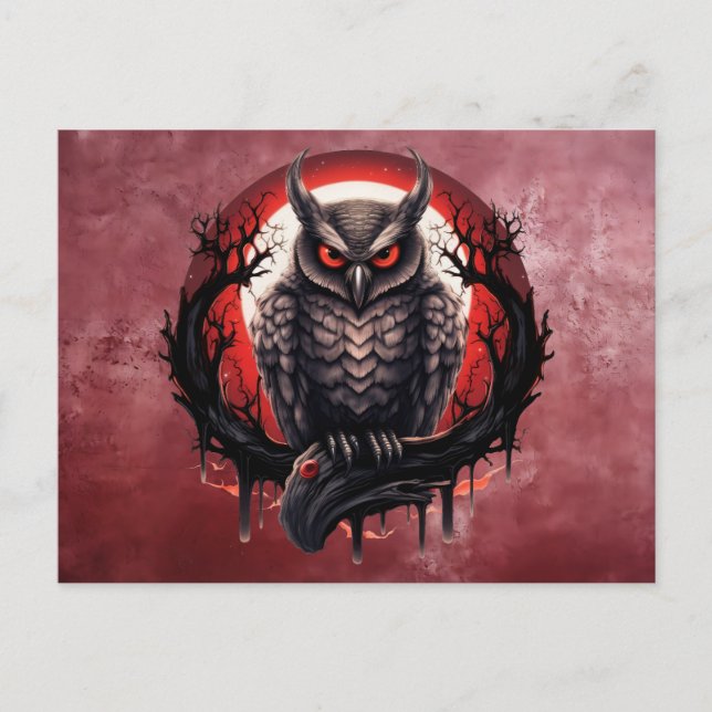 Postal Bloodmoon Horned Owl (Anverso)