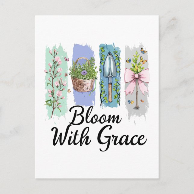 Postal Bloom con arte floral Grace Garden (Anverso)