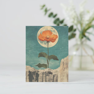Postal Bloom Naranja iluminado por luna - Encanto de Boho