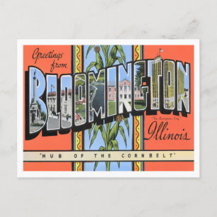 Postal Bloomington, Illinois Vintage Big Letters