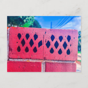 Postal Bloque de ceniza roja con agujeros de patrón de di