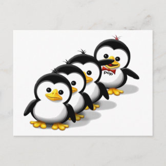 Postal Bloque de pingüinos