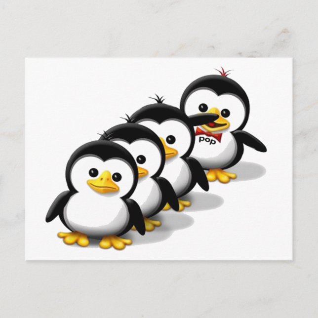 Postal Bloque de pingüinos (Anverso)
