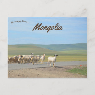 Postal Bloqueo de cabras en Mongolia