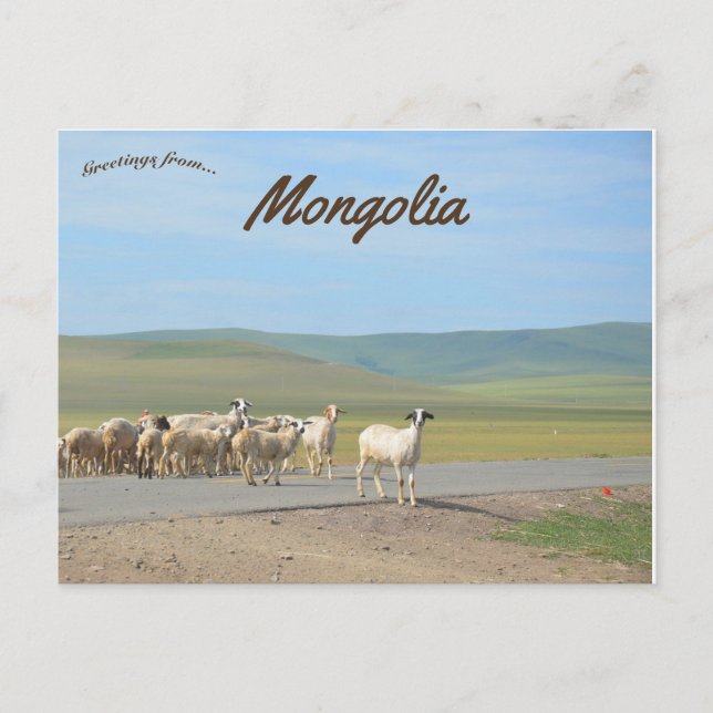 Postal Bloqueo de cabras en Mongolia (Anverso)