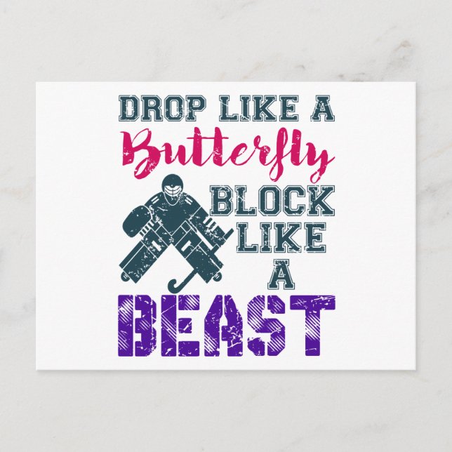 Postal Bloqueo de granero de hockey como bestia (Anverso)