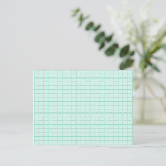 Postal Bloques de azulejos azules con patrones (Anverso de pie)