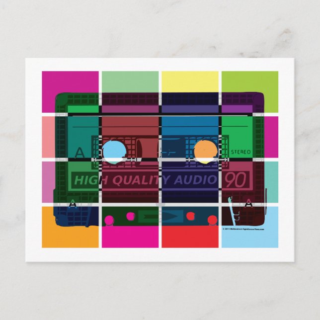 Postal Bloques de color de casete de los 80 (Anverso)